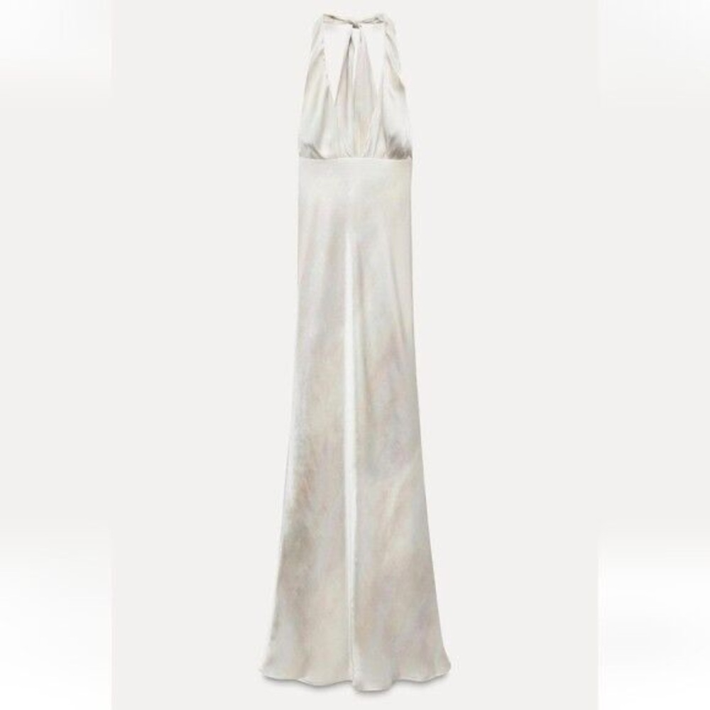 Zara Cream Backless Halter Gown